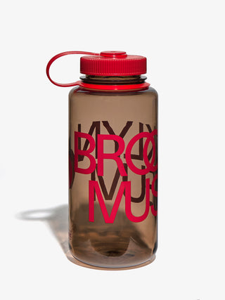 Logo Water Bottle, Mocha & Red