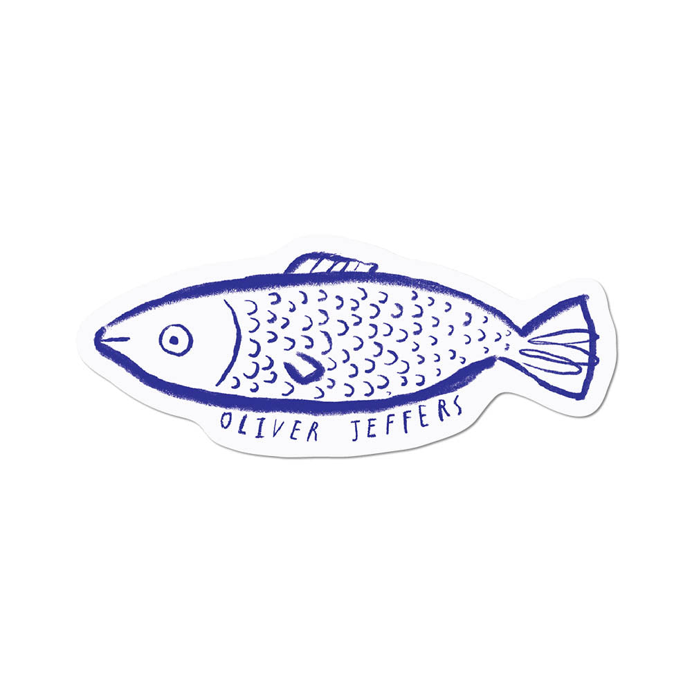 Oliver Jeffers 'Life at Sea' Blue Fish Sticker – Brooklyn Museum