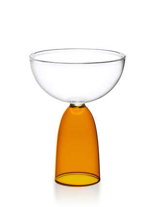 Coupe Glass, Clear and Amber