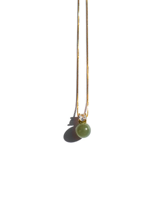 Esther Green Jade and Zircon Necklace