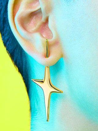 Pierced Star Single Earring, Gold