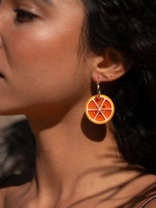 Blood Orange Gold-Filled Hoop Earrings
