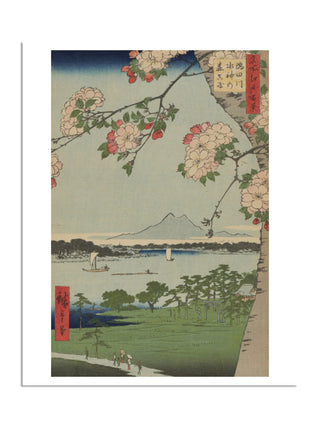 Suijin Shrine and Massaki on the Sumida River (Sumidagawa Suijin no Mori Massaki), No. 35 Print by Utagawa Hiroshige