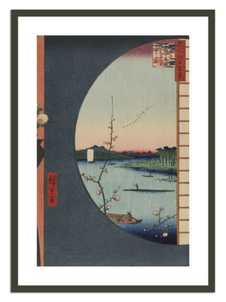 View From Massaki of Suijin Shrine, Uchigawa Inlet, and Sekiya, No. 36 Print by Utagawa Hiroshige
