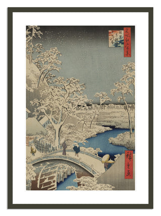 Meguro Drum Bridge and Sunset Hill, No. 111 Print by Utagawa Hiroshige