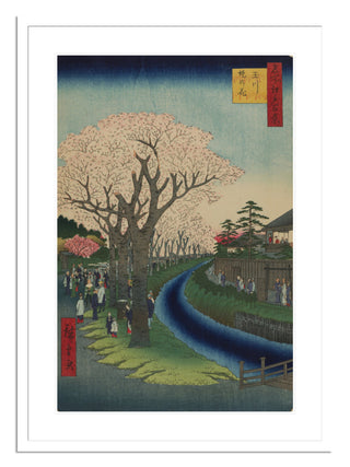 Blossoms on the Tama River Embankment, No. 42 Print by Utagawa Hiroshige