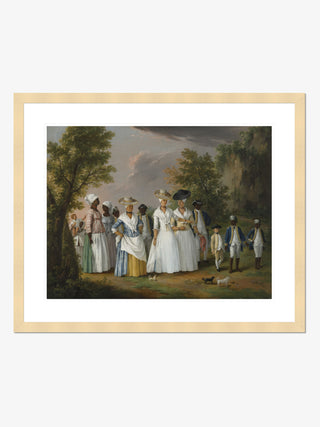 Free Women of Color with Their Children and Servants in a Landscape Print by Augostino Brunias