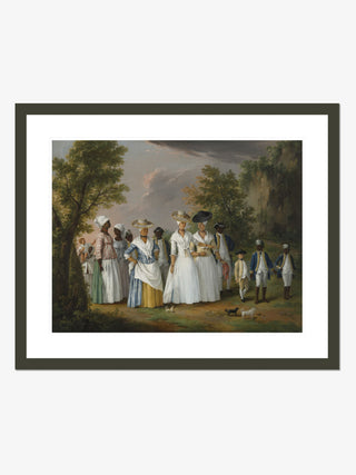 Free Women of Color with Their Children and Servants in a Landscape Print by Augostino Brunias