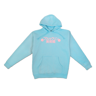 Brooklyn Museum Japanese Logo Hoodie Aqua Blue, Unisex