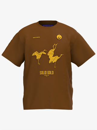 Solid Gold Crane Tee, Brown