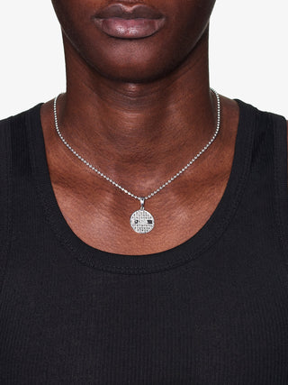 Sewer Cap Pendant With Ball Chain, Silver