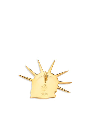 Lady Liberty Pendant With Box Chain, Gold