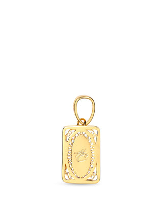 Torch Frame Pendant With Box Chain, Gold