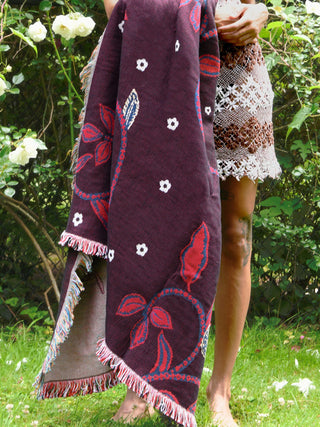 Place Soweto Tapestry Blanket, Plum