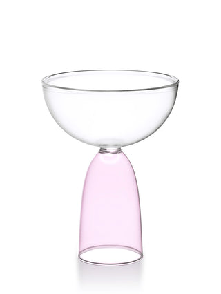 Coupe Glass, Clear and Pink