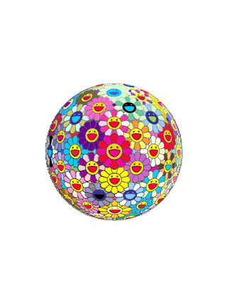 Flowerball 3D Dome Epoxy Sticker by Takashi Murakami