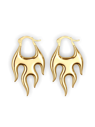 Flame Earrings, Gold