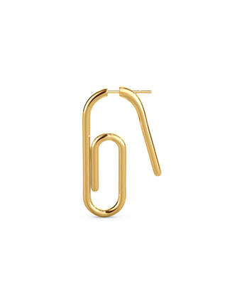 Paper Clip Single Earring, Gold