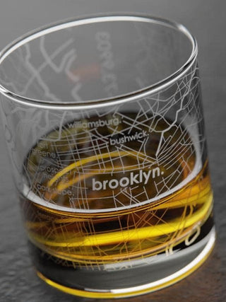Brooklyn Map Whiskey Glass