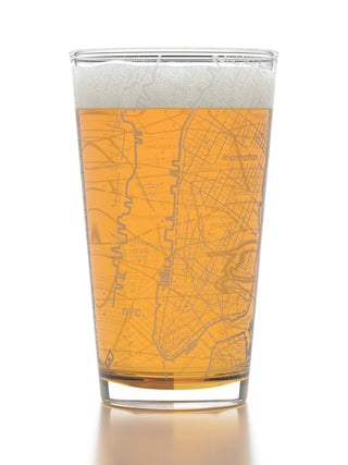 NYC Lower Manhattan Map Pint Glass