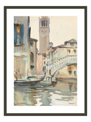 A Bridge and Campanile, Venice Print by John Singer Sargent