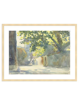 Sunlit Wall Under a Tree Print by John Singer Sargent