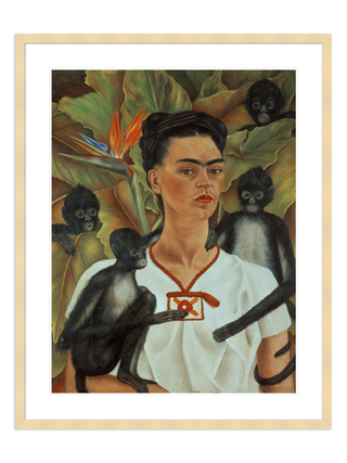 Self-Portrait With Monkeys Print by Frida Kahlo