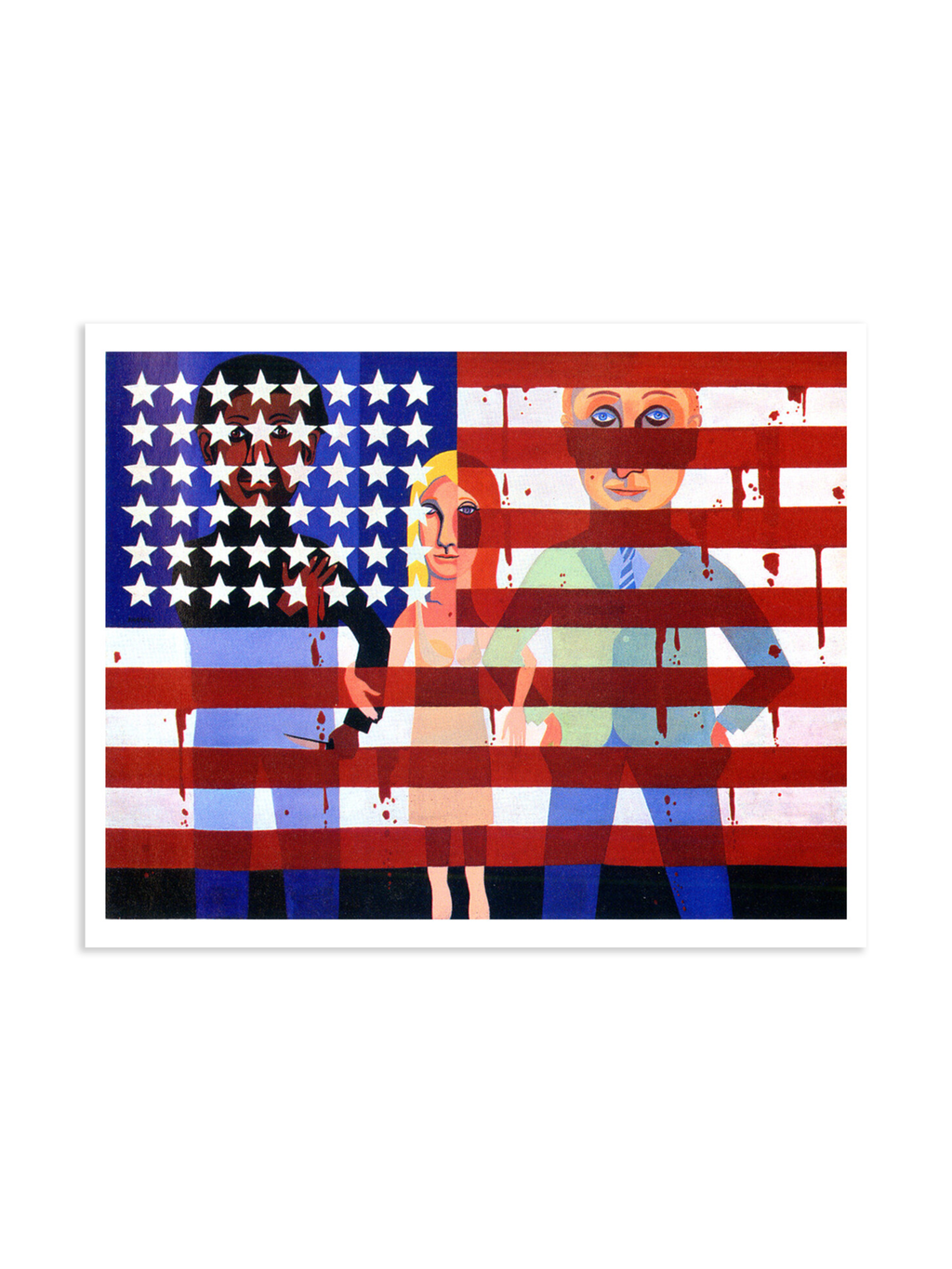 The American People Series #18: The Flag Is Bleeding The Flag is Bleeding Print by Faith Ringgold – Brooklyn Museum