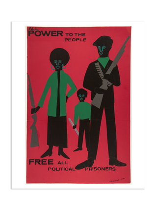 Design for poster- 'All Power to the People' by Faith Ringgold