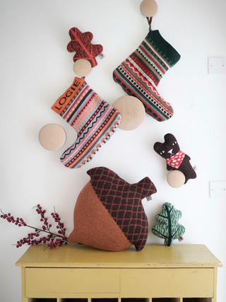 Knitted Christmas Stocking, Orange