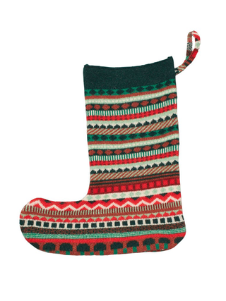 Knitted Christmas Stocking, Green