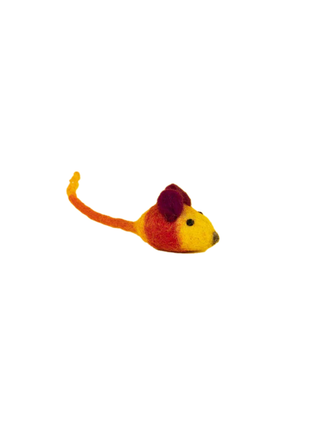 Wool Mouse Cat Toy, Yellow Red