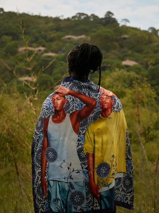 Two Heroic Sisters Silk Scarf by Kehinde Wiley
