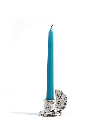 Media Luna Candle Holder, Speckled