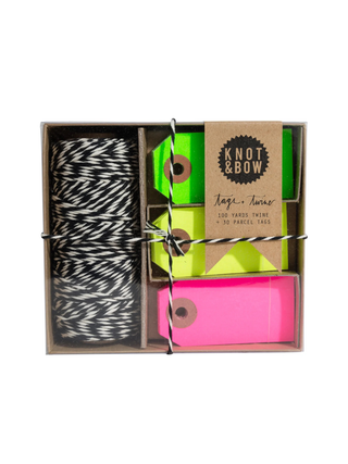 Tag and Twine Box, Natural Neon